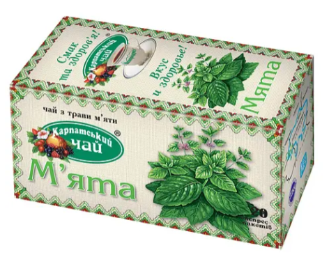 Чай Карпатський чай М'ята, в пакетиках, 20 шт.